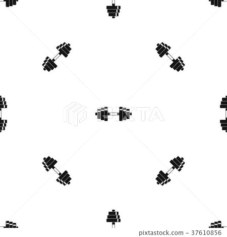 Barbell pattern seamless black 37610856