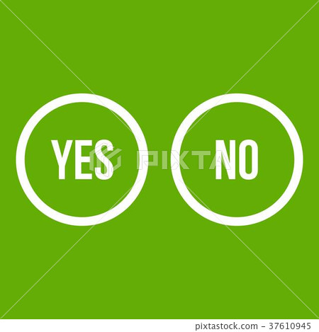 插圖素材: selection buttons yes and no icon green