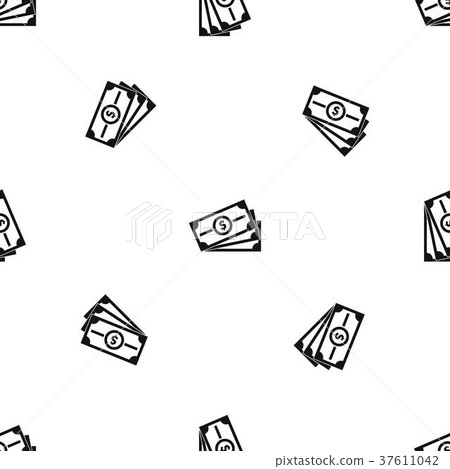 Stack of dollar bills pattern seamless black Stack of dollar bills pattern seamless black 37611042