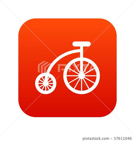 Children bicycle icon digital red 37611046