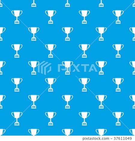 Winner cup pattern seamless blue Winner cup pattern seamless blue 37611049