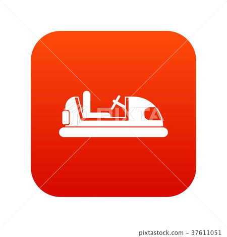 Toy car icon digital red Toy car icon digital red 37611051