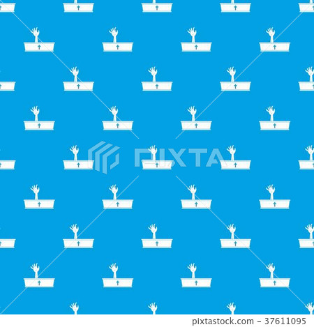Zombie hand coming out of his coffin pattern seamless blue Zombie hand coming out of his coffin pattern seamless blue 37611095