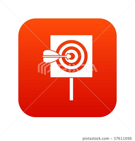 Arrow in the center of target icon digital red Arrow in the center of target icon digital red 37611098