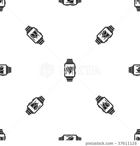 Smartwatch with sport app pattern seamless black 37611128