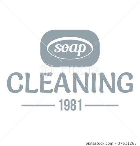 Cleaning soap logo, simple gray style 37611265