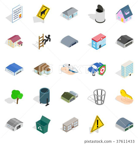 City administration icons set, isometric style 37611433