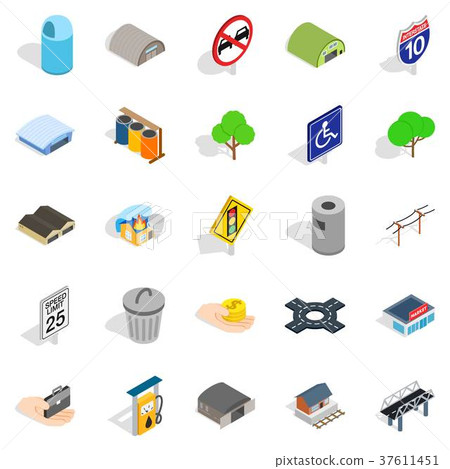City government icons set, isometric style 37611451