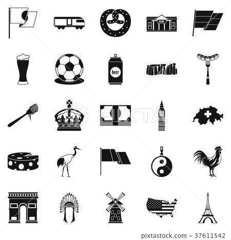 Exploring icons set, simple style 37611542