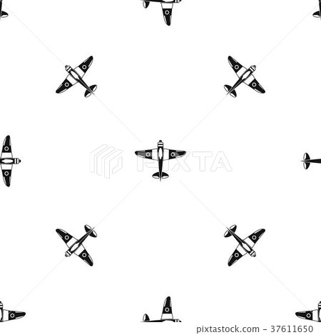 Military fighter plane pattern seamless black 37611650