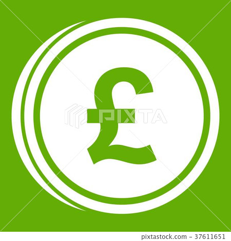 Coins of pound icon green 37611651