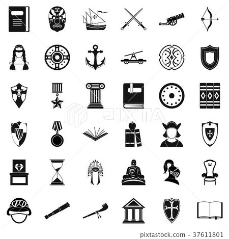 Helpdesk icons set, simple style Helpdesk icons set, simple style 37611801