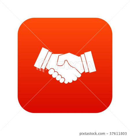 Handshake icon digital red Handshake icon digital red 37611803