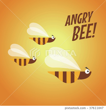 Angry bee flat design Angry bee flat design 37611847