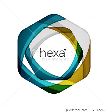 Clean professional business hexagon emblem Clean professional business hexagon emblem 37612262