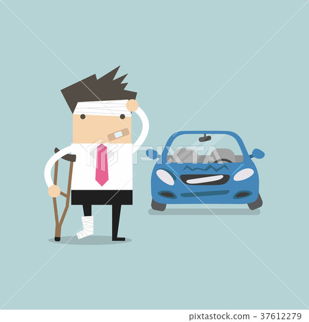 Businessman be injured with car accident 37612279