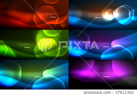 Set of abstract backgrounds - geometric neon Set of abstract backgrounds - geometric neon 37612302