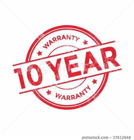 10 years warranty stamp isolated 37612688