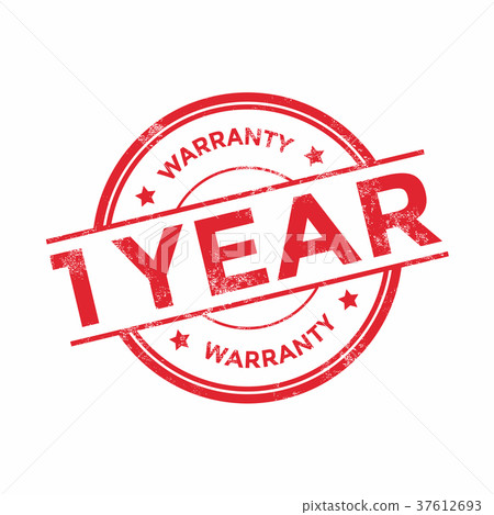 1 year warranty stamp isolated 37612693