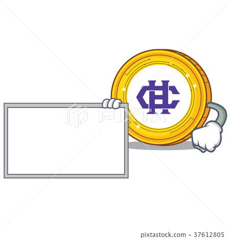 With board Hshare coin character cartoon 37612805