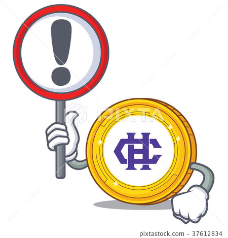 With sign Hshare coin character cartoon 37612834