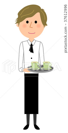 Cafe staff clerk carry Cafe staff clerk carry 37612996