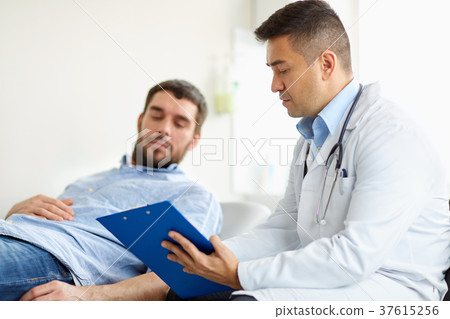 doctor and man with health problem at hospital 37615256