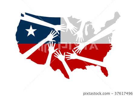 Hands Helping The United States Vector Hands Helping The United States Vector 37617496