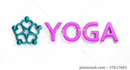 Yoga Colorful Fitness Concept. 3D Render 37617665