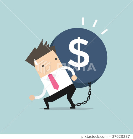 Businessman carry debt. Financial concept 37620287