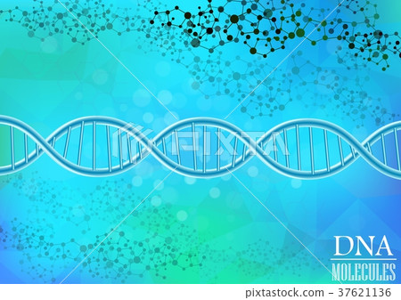 Dna model on blue background Dna model on blue background 37621136