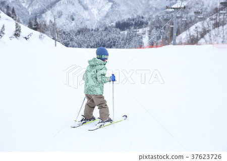 Children enjoying skiing 37623726