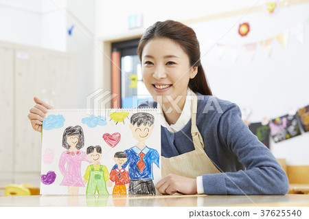 Kindergarten, girl, teacher, korean Kindergarten, girl, teacher, korean 37625540