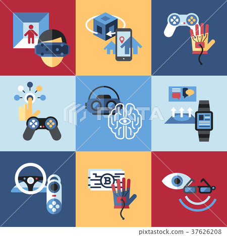 Digital vector virtual augmented reality set 37626208