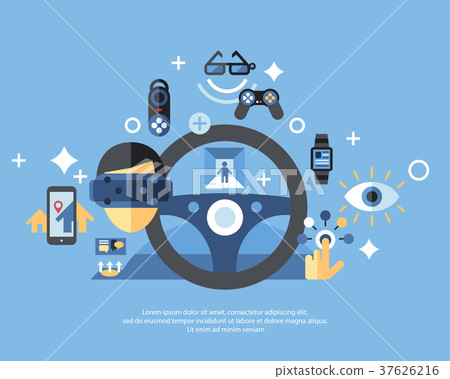 Digital vector virtual augmented reality set 37626216