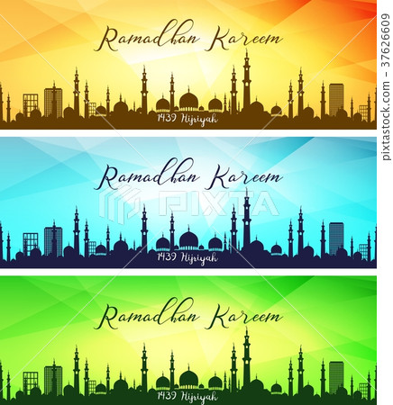 Set of ramadan kareem banners 37626609