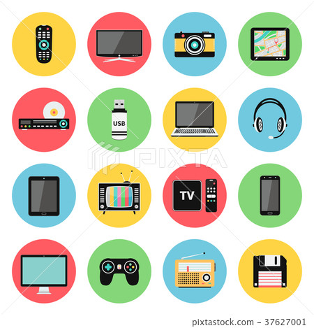 Electronic devices, technology gadgets icons Electronic devices, technology gadgets icons 37627001