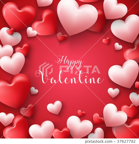 Happy valentines day frame background with hearts Happy valentines day frame background with hearts 37627782