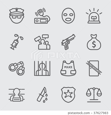 Police and Low line icon 37627983