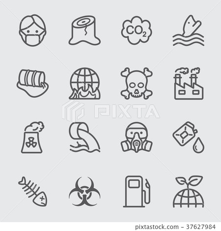Pollution line icon 37627984