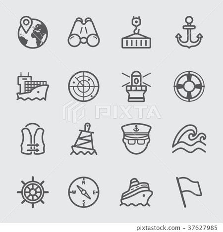 Port marine line icon 37627985