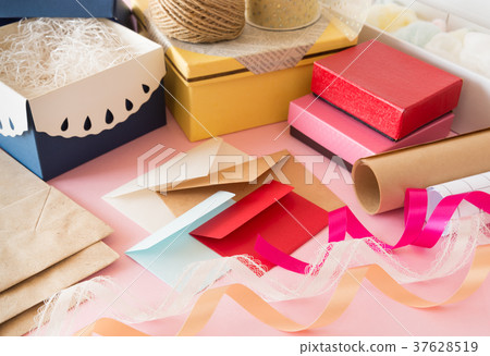 Various wrapping products Wrapping paper Ribbon gift present 37628519
