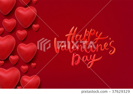 Happy Valentines Day Vector Lettering 37629329