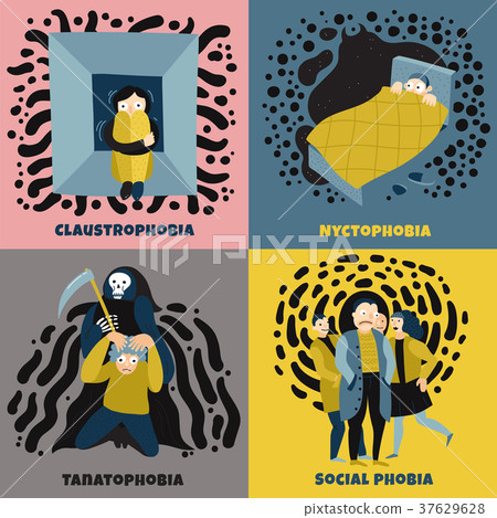 Human Fears Concept Icons Set 37629628