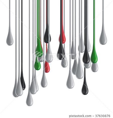 3D color glossy paint drop blobs 37630876