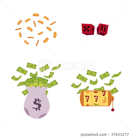 vector flat casino symbols icon set 37633277