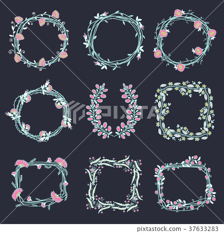 Big set of floral graphic design elements Big set of floral graphic design elements 37633283