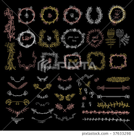 Big set of floral graphic design elements Big set of floral graphic design elements 37633298