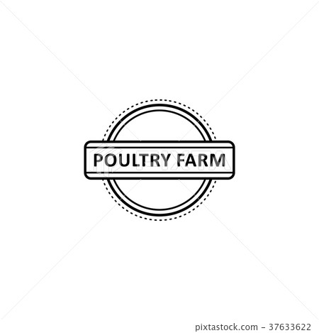 Vector flat poutry farm logo in circle icon Vector flat poutry farm logo in circle icon 37633622