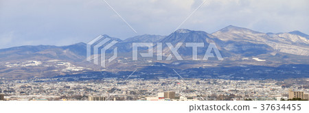 Mount Akagi in winter (panoramic photo) 37634455